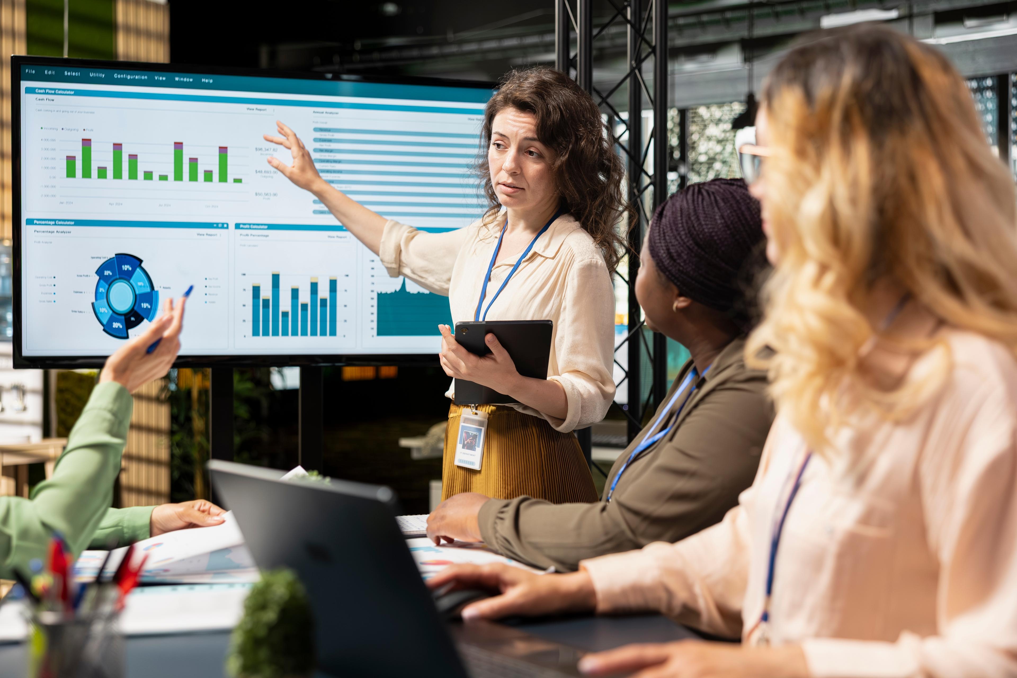 Quality engineering leaders reviewing test metrics dashboards